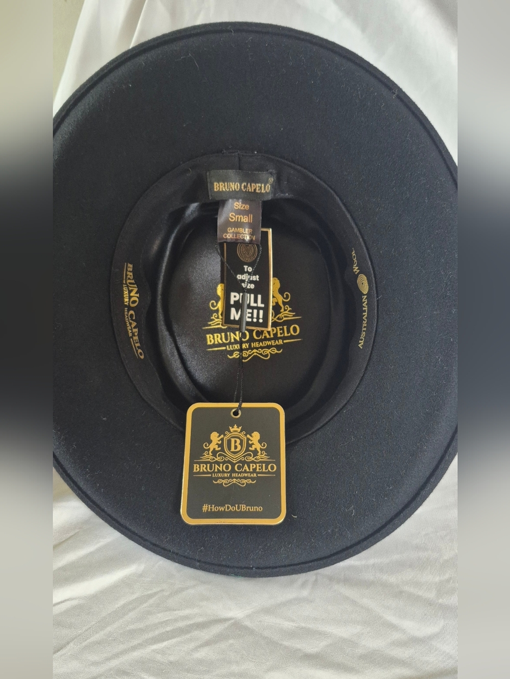 Bruno Capelo Gambler Collection Black Wool Fedora Hat - NWT - Picture 4 of 4